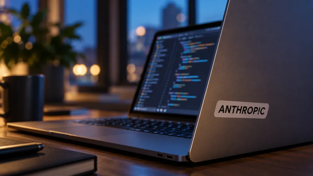 Anthropic logo, editorial illustration