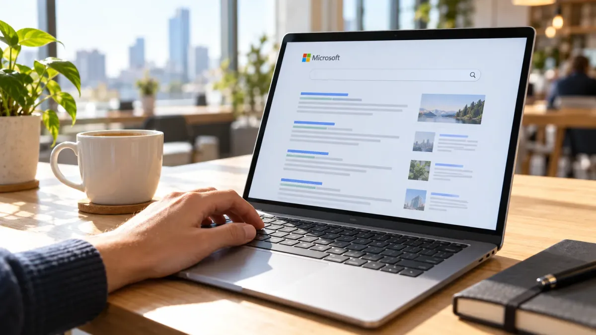 Microsoft logo, editorial illustration